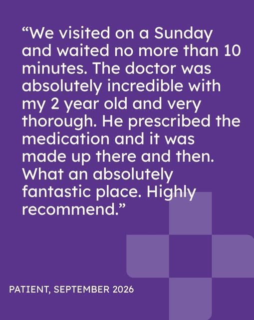 When your little one is unwell, quick access to reassuring, thorough care, especially on a weekend, 