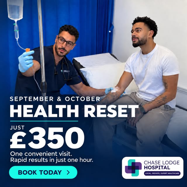 Reset your health in just ONE HOUR this September & October at Chase Lodge Hospital.

When was the l
