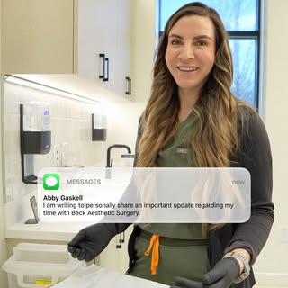 📝 A personal note from our team. 
@the.skinfit.pa will be leaving Beck Aesthetic Surgery, with her 