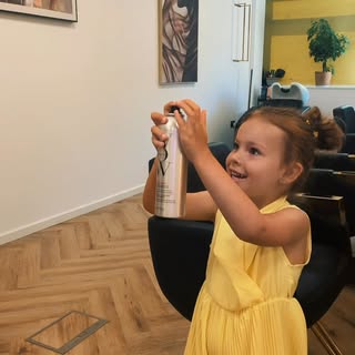 Training the next generation of hair artists at Bespoke Aura! 💇‍♀️✨ Looks like my little assistant 