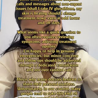 A little consideration goes a long way. ✨
Doctors need boundaries too.

[Doctor perspective, dermato