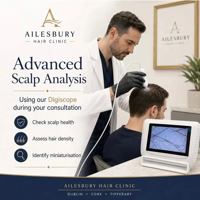 See Your Hair and Scalp Up Close with Our Digiscope Consultation

At Ailesbury Hair Clinic, we use a