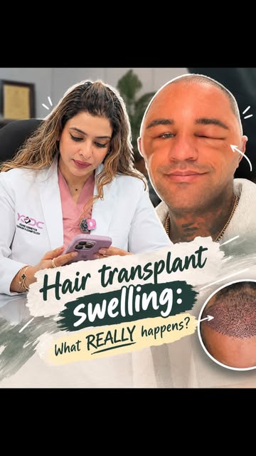 Hair transplant done... and suddenly your forehead is swollen?
Don’t panic. This can happen because 