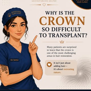🌪️ Did you know the crown is one of the most challenging areas to transplant?

Unlike the front hai