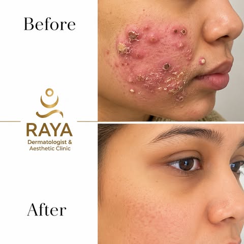 Say goodbye to stubborn acne and hello to healthier, clearer skin! 🌿✨ At Raya Dermatologist & Aesth