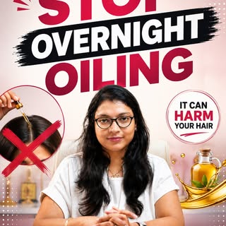 Stop Overnight Oiling 🚫
Overnight oiling won’t make your hair grow faster—but it can overload your 