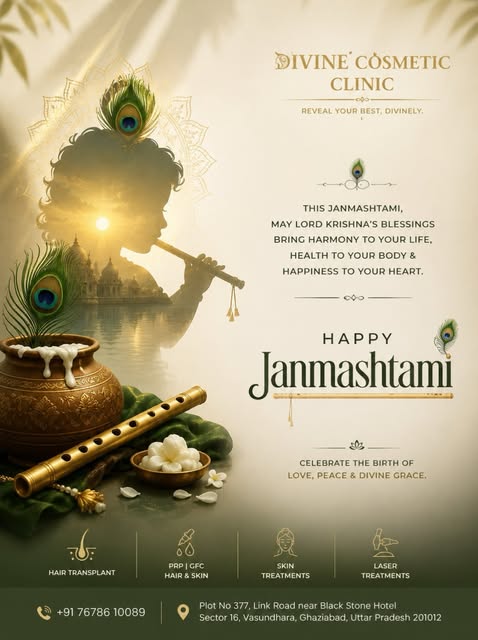 **✨ Happy Janmashtami from Divine Cosmetic Clinic ✨**

May the divine blessings of Lord Krishna brin