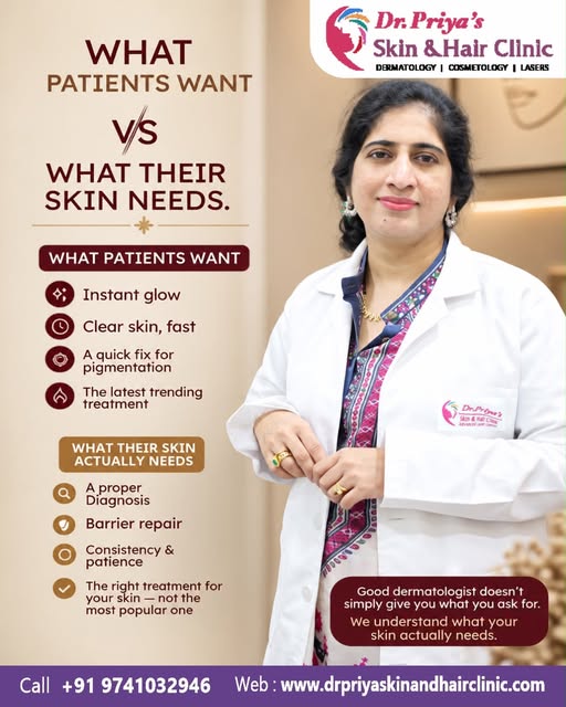 ✨ What patients want vs. what their skin actually needs

Instant glow and quick fixes may be temptin