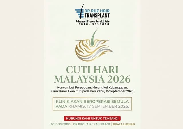 Menjelang Hari Malaysia 2026, kami di Dr Ruz Hair Transplant ingin mengucapkan Selamat Hari Malaysia