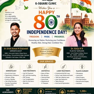 🇮🇳 Celebrating 80 Years of Freedom! 🇮🇳

This Independence Day, G-Square Clinic celebrates the sp