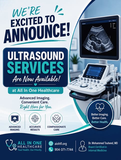 We’re excited to announce a new addition to our services at All In One Healthcare — ultrasound imagi