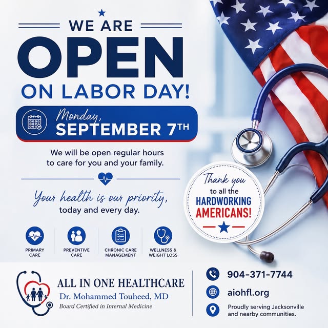 🏥 We’re OPEN on Labor Day! 🇺🇸
Your health doesn’t take a day off — and neither do we. Whether it’