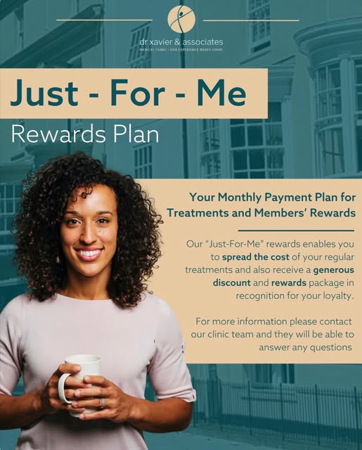 Just-For-Me Rewards Program

At Dr. Xavier & Associates, we recognise that everyone is unique, with 