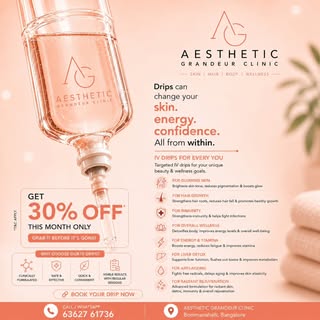 Your skin, hair, energy, and immunity deserve more than just supplements.
At Aesthetic Grandeur Clin