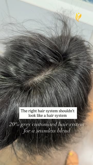 A hair system shouldn’t make your grey hair disappear. It should match it.

This customised hair sys