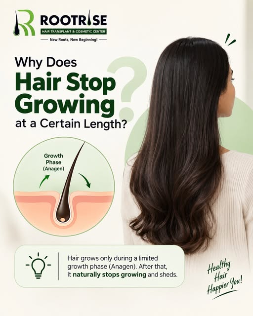 Why does hair stop growing at a certain length? 🤔

Ever wondered why your hair seems to “stop” grow