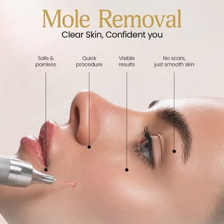 **Caption:**

Clear skin, renewed confidence. ✨

Get safe and effective mole removal with visible re