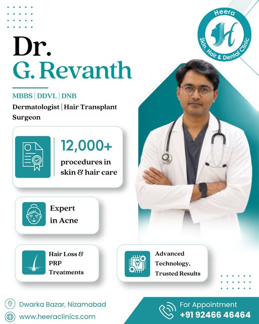 ✨ Healthy skin & strong hair start with the right expert care. Dr. G. Revanth combines experience, t