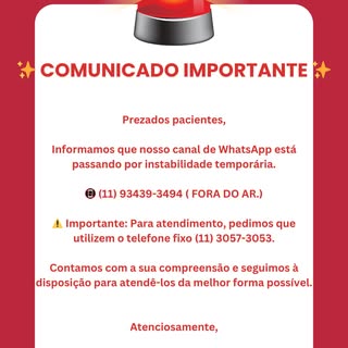📢 Comunicado Importante

Prezados pacientes,

Informamos que nosso canal de WhatsApp está passando 