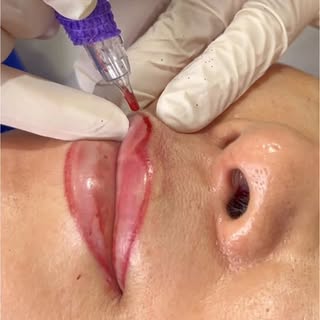 Lipliner tattoo! 👄🔥 #permanentmakeup #permanentfulllips #lasvegas