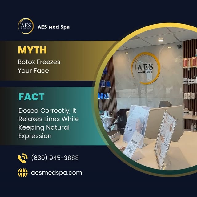 Myth: 
Botox leaves you looking frozen. 

Fact: 
dosed correctly, it relaxes fine lines while your n