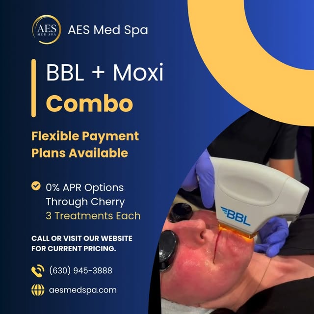 Two treatments, one flexible plan. The BBL + MOXI Combo pairs light-based and laser resurfacing for 