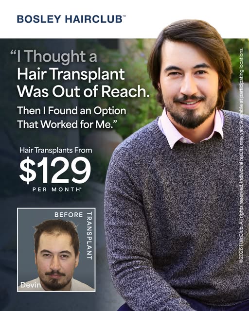 Hair transplants used to feel out of reach. Not anymore. 🙌

Real Bosley HairClub patient Devin got 