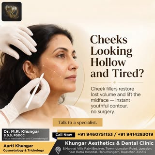 Hollow or tired-looking cheeks are a common sign of lost facial volume over time. Cheek fillers gent