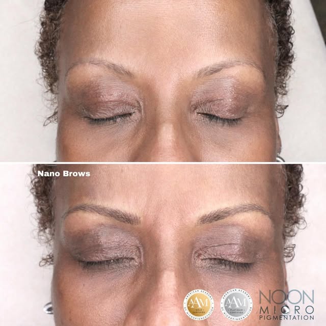 [Nano Brows]
⭐️⭐️⭐️⭐️⭐️
 ***Healed results can vary per individual.
.
.
Book an appointment today wi