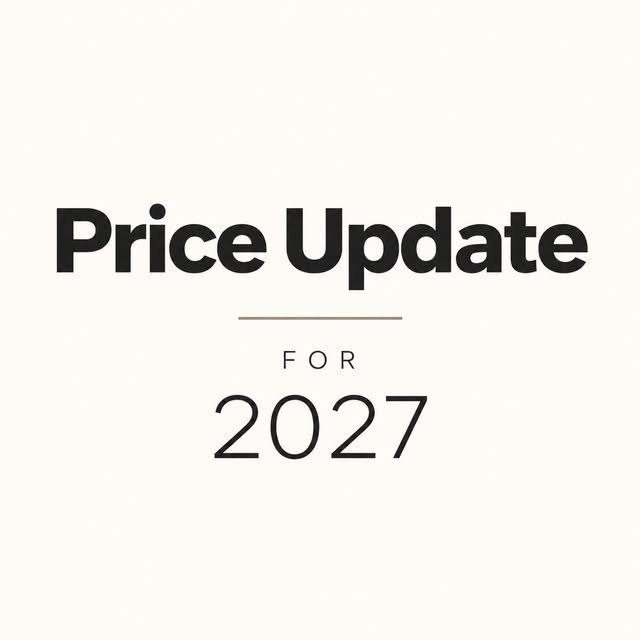 Starting January 1, 2027, all initial sessions for new clients will increase by $50. After your init