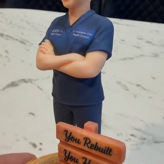 Thank you so much for this amazing mini me! I think it’s pretty accurate…even down to the grey hair 
