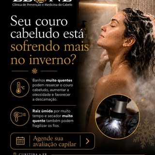 No inverno, alguns hábitos da rotina podem interferir na saúde do couro cabeludo. ❄️

Banhos muito q