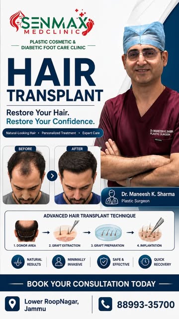 Hair Transplantation at Senmax Med Clinic, Jammu

Restore Your Hair. Restore Your Confidence. 

Hair