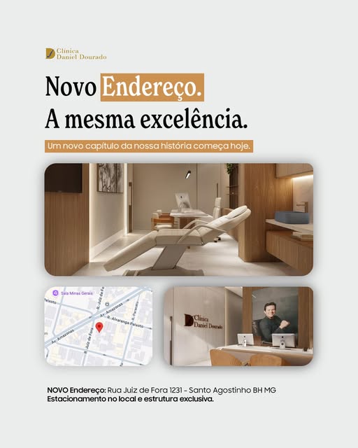 NOVO ENDEREÇO. NOVA FASE. A MESMA EXCELÊNCIA. ✨

A Clínica Daniel Dourado está de casa nova.

Um nov