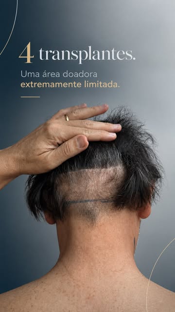 Este paciente já havia realizado 4 transplantes capilares pela técnica FUT, deixando sua área doador