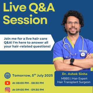 Join live tomorrow with all your hair loss issue !!!