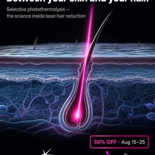 Selective photothermolysis: light tuned to pigment, absorbed by the follicle, converted to heat — wh