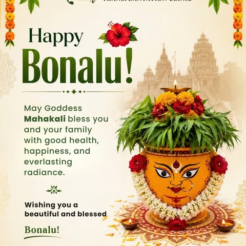 🌼 Happy Bonalu! 🌼

May Goddess Mahakali bless your home with health, happiness, prosperity, and po