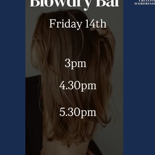 Blowdry bar for the 14th and 15th August , why not book makeup with your blowdry this weekend 💙💎 
