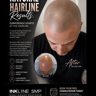 At Inkline SMP, every hairline is custom designed to complement your facial features and create the 