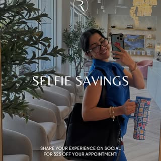 ✨ Selfie Savings is here! ✨

Get $25 OFF your service at your next appointment when you show us some