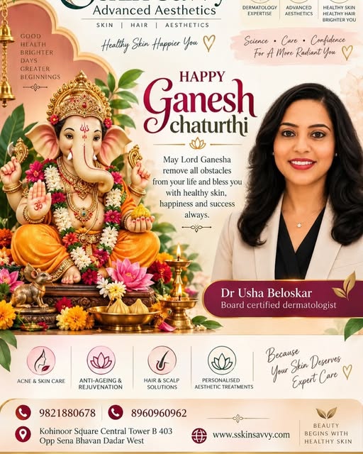 🪔✨ Happy Ganesh Chaturthi from Sskin Savvy Advanced Aesthetics! ✨🪔
May Lord Ganesha remove every o