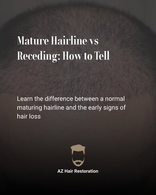 Hairlines naturally change with age, and a maturing hairline is not the same as one that is receding