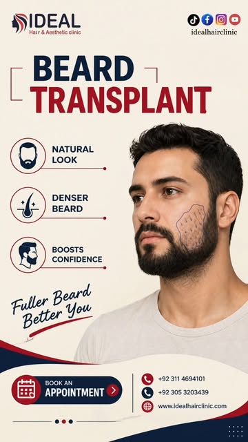 🧔 Facial hair game weak? We fix it permanently. Using your own follicles, we design a beard that's 