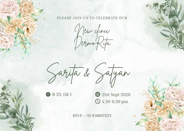 ✨ A New Chapter Begins! ✨

With immense joy, we invite you to celebrate the opening of DermoRita’s n