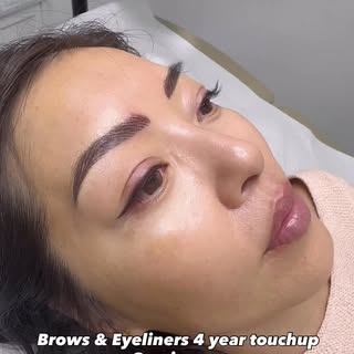 ✨ 4 Years Later… Still Flawless ✨
Our beautiful client came back for her PMU eyebrows and eyeliner t