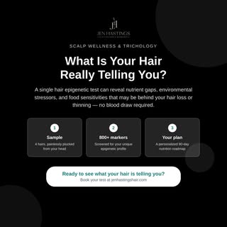 Ever wonder what your hair could tell you about your health? A single hair epigenetic test can revea