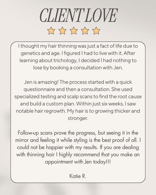 You don't have to just accept hair thinning! 

In six weeks, we were able to start getting notable i