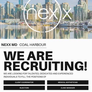 Join the team at Nexx MD ✨

We’re expanding and excited to announce a new location in Coal Harbour! 