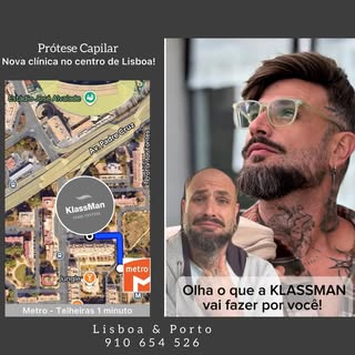 Nova morada KlassMan 
Lisboa: METRO: Telheiras a 1 minuto
Porto Metro Dragão a 1 minuto.

KlassMan L